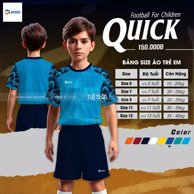 Quần áo bóng đá trẻ em Roko Quick