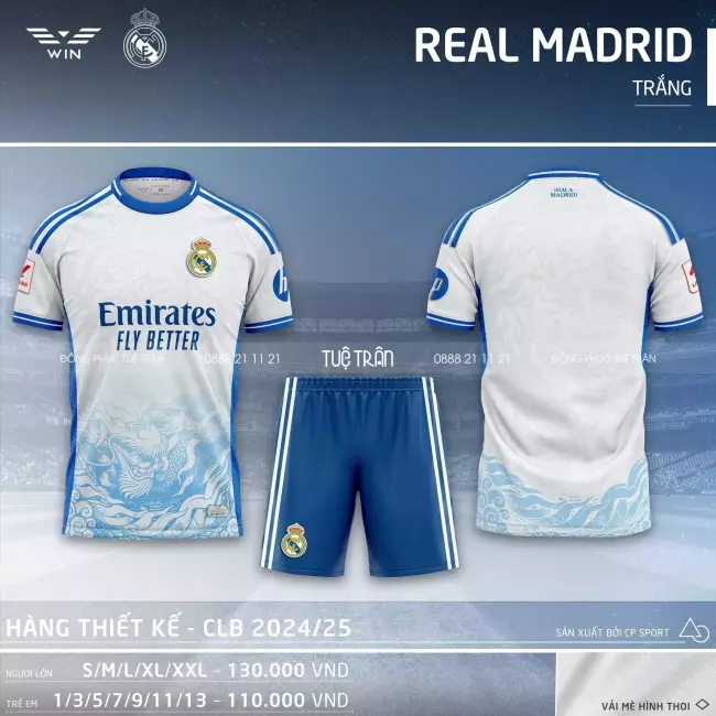 Quần áo bóng đá CLB Real Madrid 2024