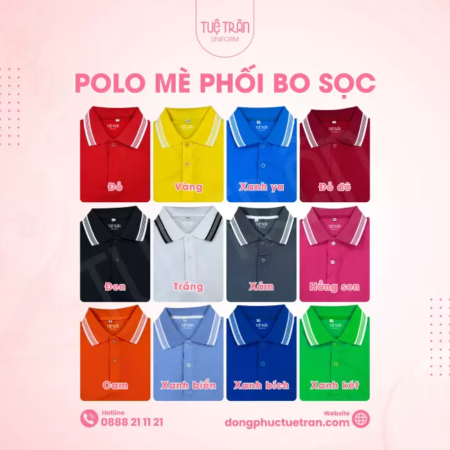 Polo mè phối bo sọc