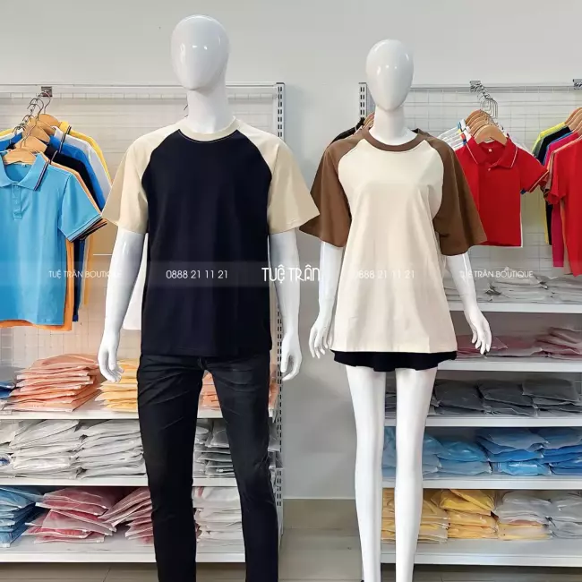 Đồng phục áo thun Raglan cotton cao cấp