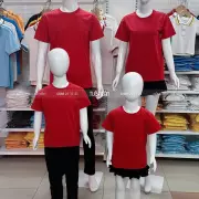 Đồng phục áo thun cổ tròn cotton màu đỏ