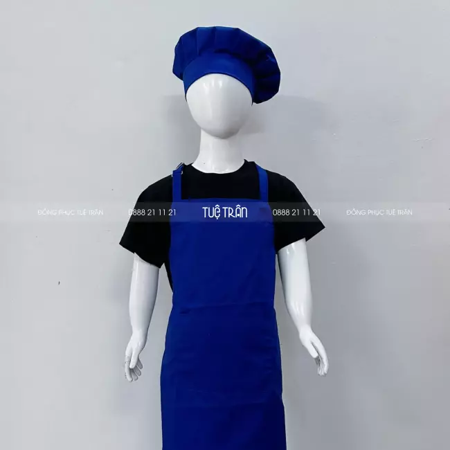 Nón bếp trẻ em màu xanh bích